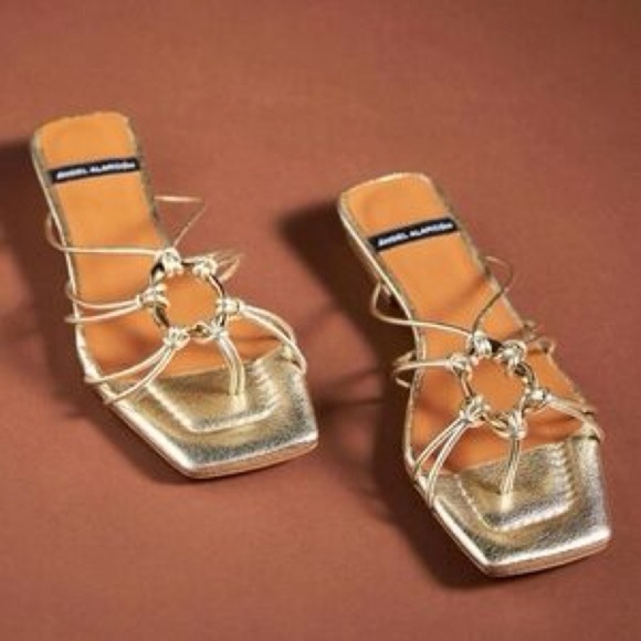 Angel Alarcon Anthropologie metallic square toe sandals - Picture 1 of 12